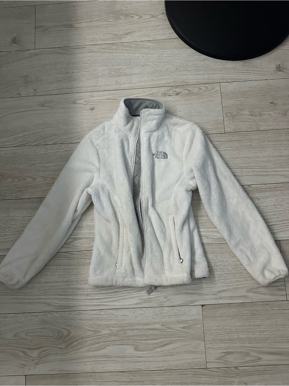 The North Face White Plush Fleece Zip Jacket
